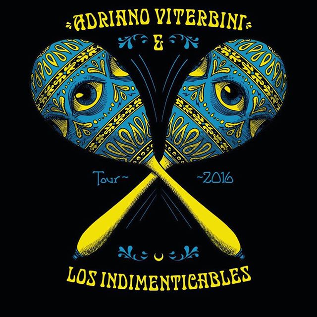 New artwork for Adriano Viterbini @nonbluesultra 's new project, a psychedelic blues meets caribbean rhytms combo, soon in tour. 🎸
#bsbe #maracas #psychedelic #tour #2016 #losindimenticables #blues #italy #adrianoviterbini #rickgriffin #fillmore #illustration #penandink #typography #johnalcorn #rock #engraving