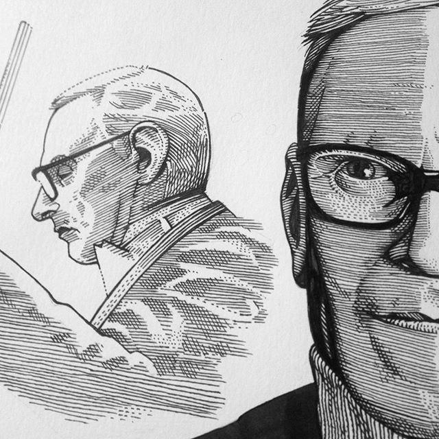 Work in progress for a commission. #wip #penandink #workinprogress #enniomorricone #maestro #detail #illustration #music