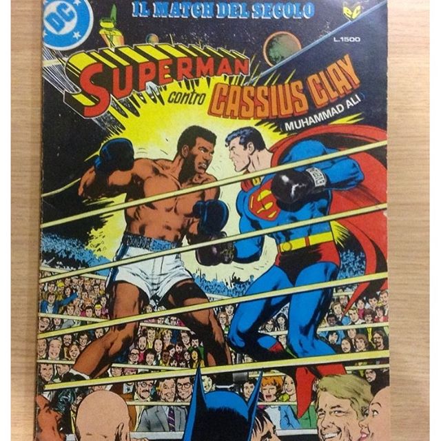 This special issue edited by Cenisio in 1979 is my first memory of Muhammad Ali, and the oddest by far. Also very odd is that at that time he was still named Cassius Clay here in Italy. Despite the very deep and motivational quotes he delivered along his life, in this sad day prefer to remember the champ with his light and humorous side.
 #rip #muhammadali #cassiusclay #cenisio #superman #comics #1979 #weird #classic #nealadams  #dennisoneil