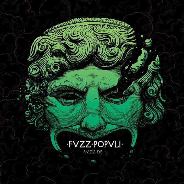 I can now disclose the cover #artwork for #fvzzpopvli 's incoming release "Fvzz Dei" on @heavypsychsounds_records 
I really like how this turned out, with a nod to Pink Floyd's "Live at Pompeii" i've been waiting for a long time to give. 🎸🎭