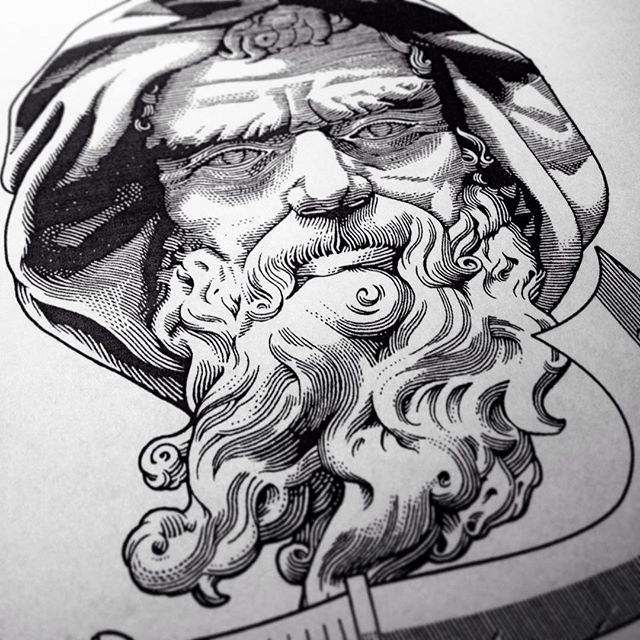 #workinprogress for a god #Saturn 's portrait I'm developing for my annual #holiday greeting cards, soon to be printed.
#wip #xmas ❄️🎄